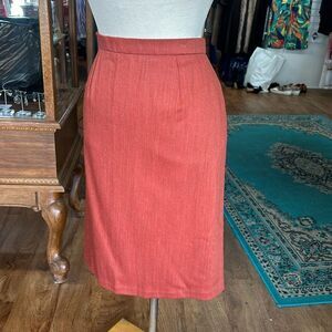 Givenchy Couture Rust Tweed Pencil Skirt Size Med( See Measurement..no size tag)